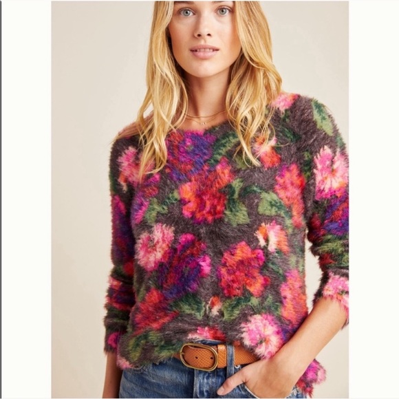 Anthropologie Sweaters - Ariel Eyelash sweater Anthropologie floral super soft cozy